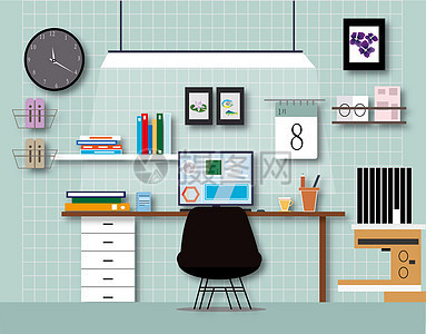 辦公用品圖標 現代辦公場景中的視覺語言